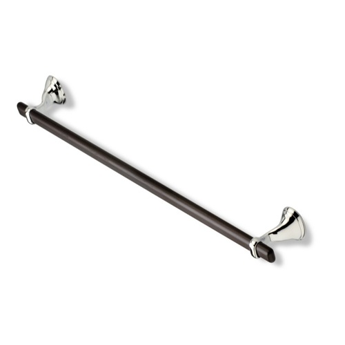 Towel Bar, StilHaus TL05, 24 Inch Wood Towel Bar with Chrome TL05